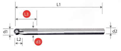 9318240220 CBN 2-BŘITÉ KULOVÉ MIKROFRÉZY až do HRC75 30°