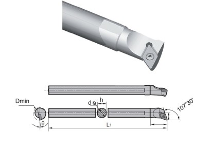 C20S-SDQPL11 Soustružnické nože na DPGT11T3.. Levé 107,5°