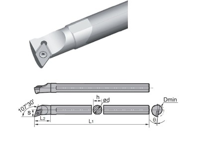 C10M-SDQPR07 Soustružnické nože na DPGT0702.. Pravé 107,5°