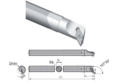 C20S-SVQCL11 Soustružnické nože na VCGT1103.. Levé 107,5°