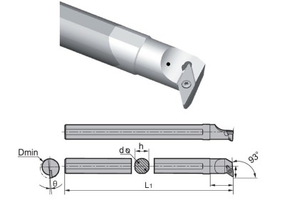 E16R-SVUCL11 Soustružnické nože na VCGT1103.. Levé 93°
