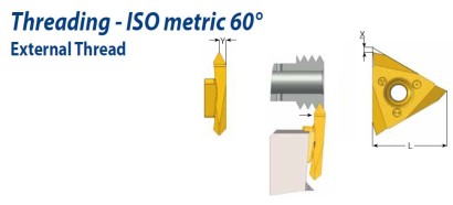 GT19L0.5ISOBLU Destičky plný profil metrické vnější závit