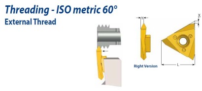 GT19R0.5ISOBLU Destičky plný profil metrické vnější závit
