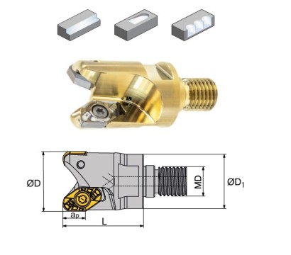 QCH-32-VP22-M16-02CA FRÉZY SE ZÁVITEM na VPGT2205 HLINÍK
