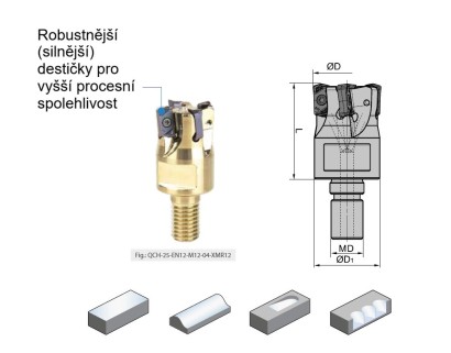 QCH-18-EN12-M8-02-XMR12 Rychloposuvové frézy na ENMX1206 s IK