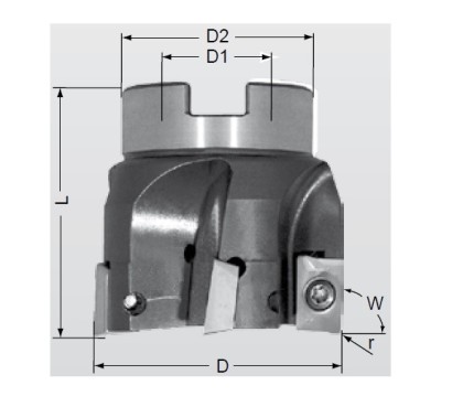 552AD15A22 Frézy do rohu i na plochu 90° na ADKT1505