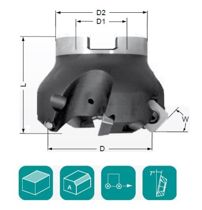 6100SE12A32-45 Frézy na plochu 45° na SEET1204/SEKX1204 s IK