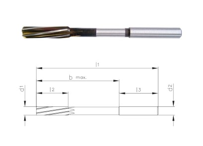 NC407-04.50-D-TIN HSSE+TIN strojní výstružníky spirálové