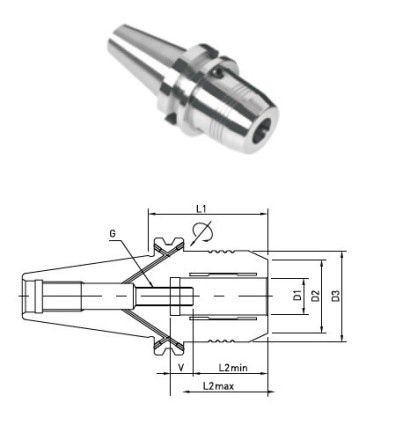BT50-WHM32P-90 HYDRAULICKÉ UPÍNAČE-KRÁTKÉ, ZESÍLENÉ