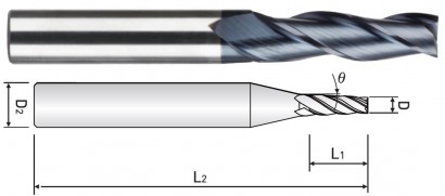 TE50308312 KUŽELOVÉ FRÉZY – ROVNÉ 3-BŘITÉ - HRC55