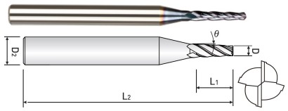 TPRE4030-25-150 KUŽELOVÉ FRÉZY – ROVNÉ HRC38 – stupeň 1°30´ TPRE4030-25-150 KUŽELOVÉ FRÉZY – ROVNÉ HRC38 – stupeň 1°30´