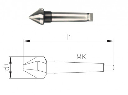 763 - d1=40.00-D - Kuželové záhlubníky HSS 60° DIN334D