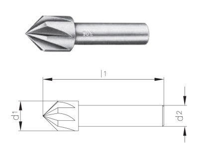 707 - d1=06.00-A - Kuželové záhlubníky HSS 90° DIN335A