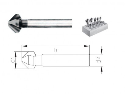 760/3-1 SET 10 KS - Kuželové záhlubníky HSS 90° v sadě 10 ks