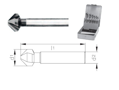 760/1-6 - 25 SET 7 KS - Kuželové záhlubníky HSS 90° v sadě
