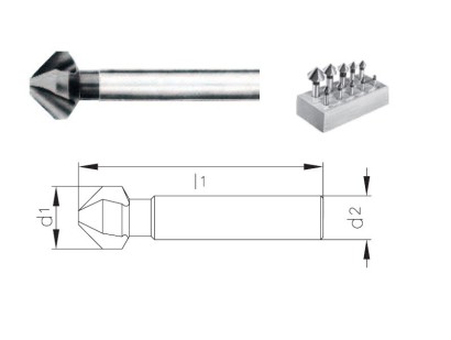 760/3-2 SET 9 KS - Kuželové záhlubníky HSS 90° v sadě 9 ks