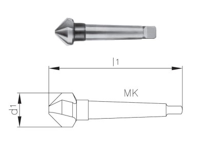 765 - d1=80.00-D - Kuželové záhlubníky HSS 90° DIN335D