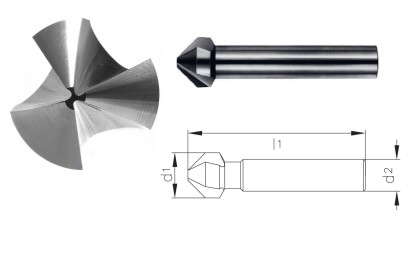 764 - d1=10.40-C - Kuželové záhlubníky HSS/E 90° DIN335