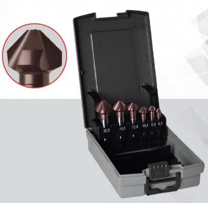 BOX2123 - Kuželové záhlubníky HSS+TIALN 90° DIN335 v sadě