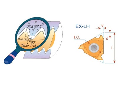 16EL11BSPTBLU Levé BSPT (RC) 55° destičky pro levé držáky