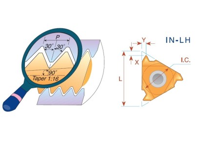 11IL18NPTFBMA Levé NPTF 60° destičky pro levé držáky