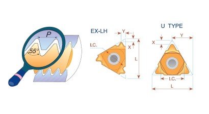 16ELAG55MXC Levé destičky částečný profil 55°