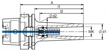 405-A63MK3145 MORSE UPÍNAČ PRO FRÉZY DIN6364 TAŽNÝ ZÁVIT