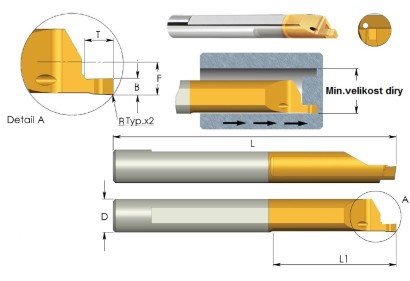 MFL5B1.5L23TNX Mikronožíky čelní zapichování IK TNX LEVÉ