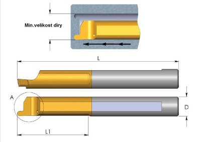 MZR6R0.5L22BXC Mikronožíky čelní zapich rádius IK BXC PRAVÉ