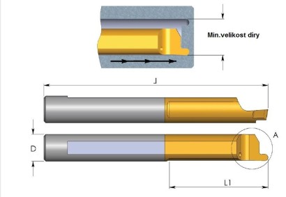 MZL6R0.5L22TNX Mikronožíky čelní zapich rádius IK TNX Levé