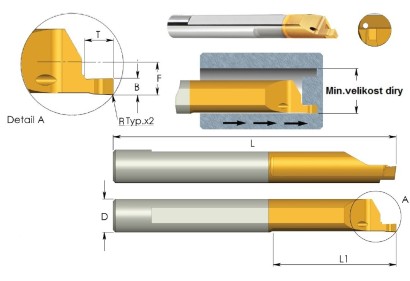 MFL4B1.5L15-CBMK Mikronožíky čelní zapichování LEVÉ