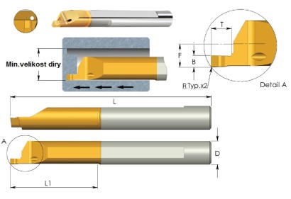 MFR6B1.5L22-CBMK Mikronožíky čelní zapichování PRAVÉ