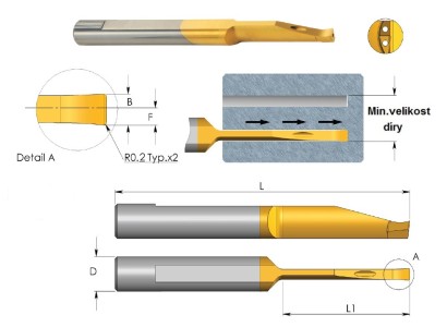 MVL8B3.0L43K20 Mikronožíky hluboké čelní zapichování