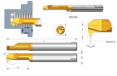 MIR10L454TRK20 Mikronožíky vnitřní TRAPEZ 30°DIN103 IK PRAVÉ