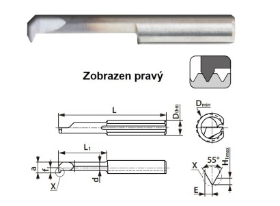 P3.4.40.11.551R Mikronožíky vnitřní částečný profil 55°PRAVÉ