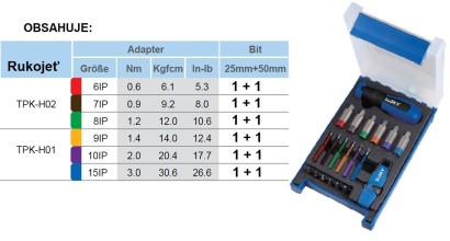 0-TPK02-TGIP-12K Momentové šroubováky pro bity TORX PLUS