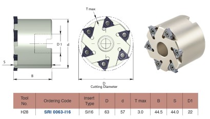 SRI0063-I16 Nástrčné frézy na srážení,závitování,zapichování