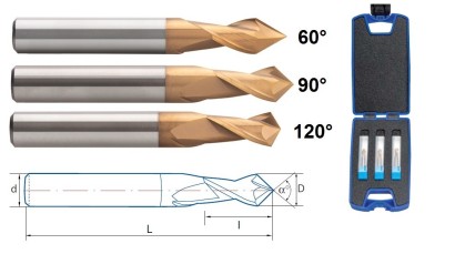 9450 SET 3 KS Multi středicí, srážecí a gravírovací frézy
