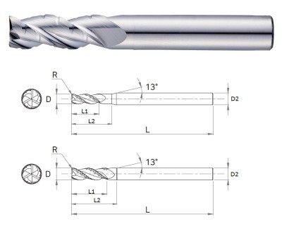 AWN51306025 RÁDIUSOVÉ FRÉZY 3-BŘITÉ S UTVÁŘEČEM TŘÍSEK