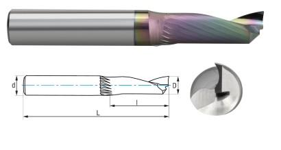 9441-4 IRIS OSTRÉ 1-BŘITÉ FRÉZY pro obrábění hliníku a plastu