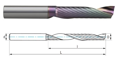 9417-6 l=52 IRIS OSTRÉ DLOUHÉ 1-BŘITÉ FRÉZY NA HLINÍK A PLAST