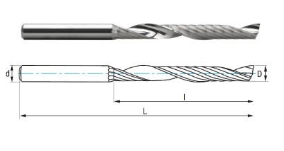 9417-3 l=22 OSTRÉ DLOUHÉ 1-BŘITÉ FRÉZY NA HLINÍK A PLAST