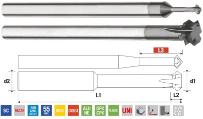 7060451000 - Oboustranné srážecí - odjehlovací frézy 90°