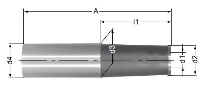 978-160820 Ocelové prodloužení pro frézy se závitem M