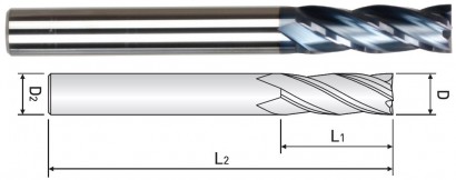 ZM504060 PRODLOUŽENÉ 4-BŘITÉ FRÉZY HRC65