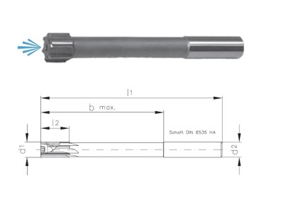 TS2560IKC-18.00-ZY dlouhé výstružníky s přímými drážkami H7