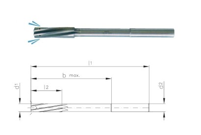 NC6111T-12.00-B TK výstružníky spirálové PRO PRŮCHOZÍ DÍRY