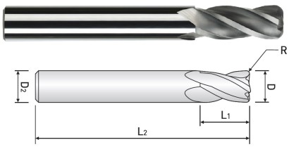 WGR50406003110 RÁDIUSOVÉ - TOROIDNÍ 4-BŘITÉ FRÉZY DIAMANTOVÉ