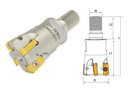 D20 Z03 M10 LNMU03 Rychloposuvové frézy na LNMU03