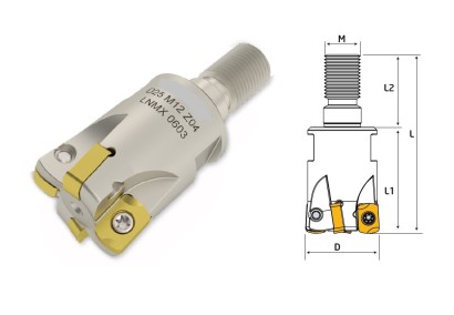 D16 Z02 M08 LNMX06 Rychloposuvové frézy na LNMX06